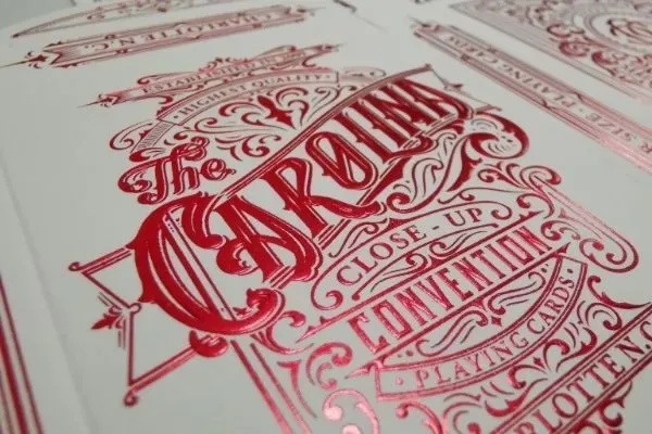 Embossing + red hot stamping